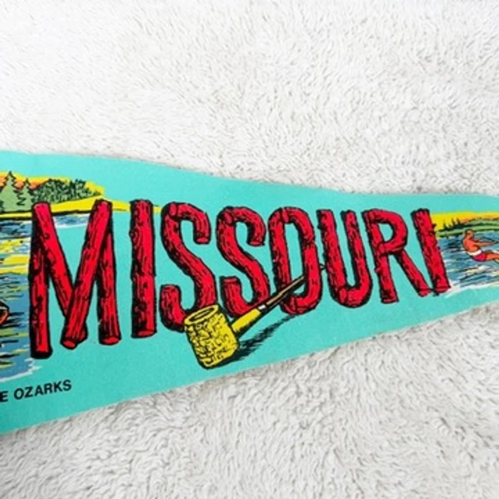 Vintage Missouri State Pennant Vibrant Decor Man Cave Felt Mid Century 24